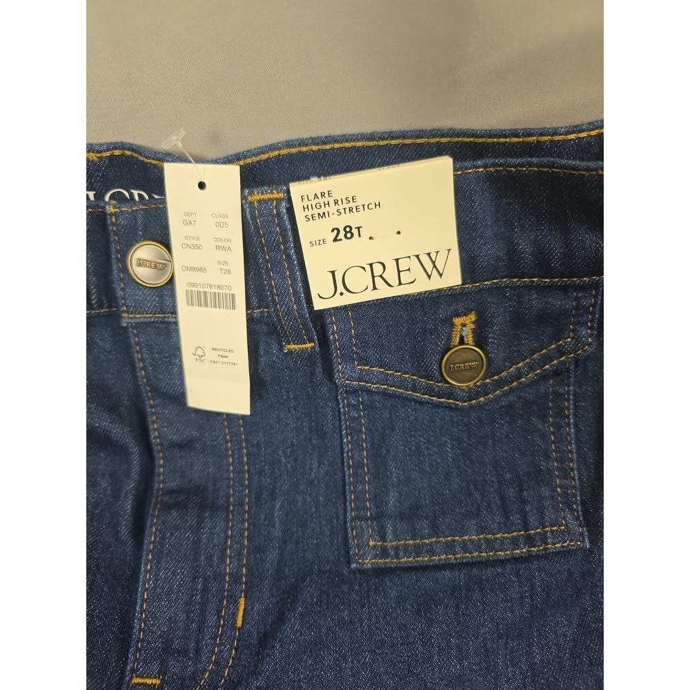 J.Crew Vintage Flare Jean With Flap Pockets CN350 Rinse Wash NWT Women's 28Tall - Picture 4 of 16